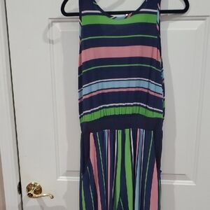 Egs California Multi Stipe Jumpsuit Front Pockets X LARGE